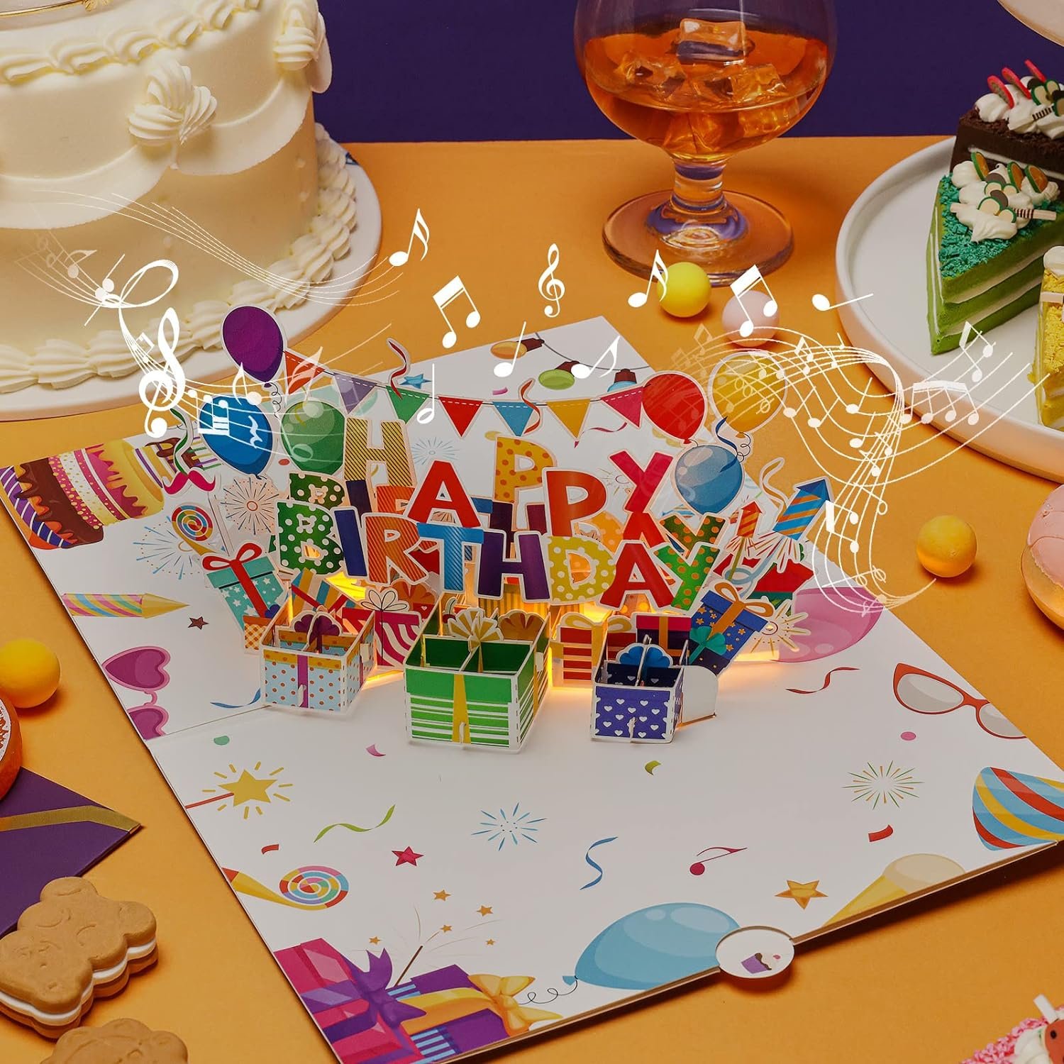 Musical and Light Pop up Happy Birthday Card, 3D Birthday Popup Cards ...